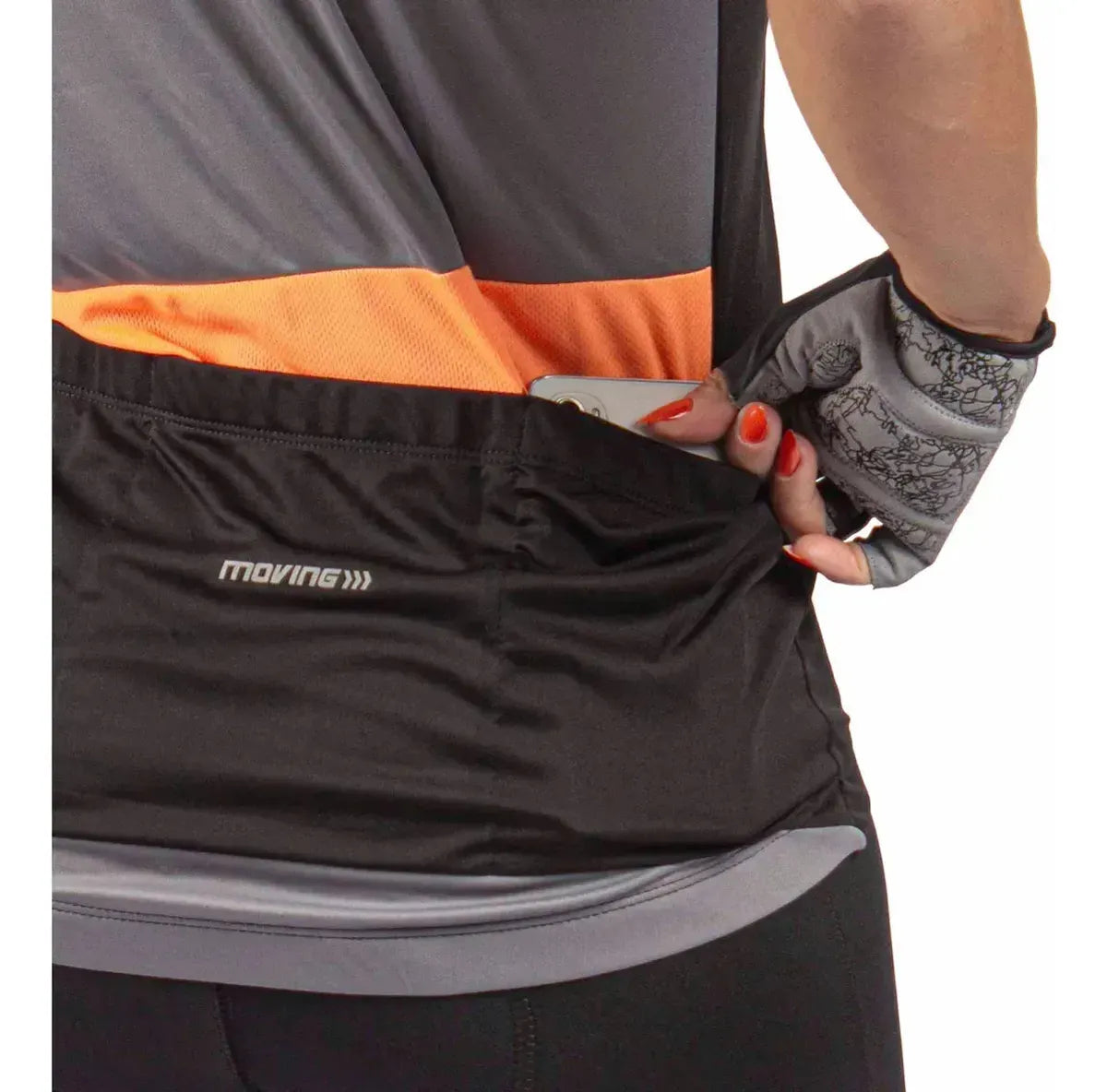 Camisa Ciclista Manga Curta Ziper Parcial Fractal PT/CH/LAC