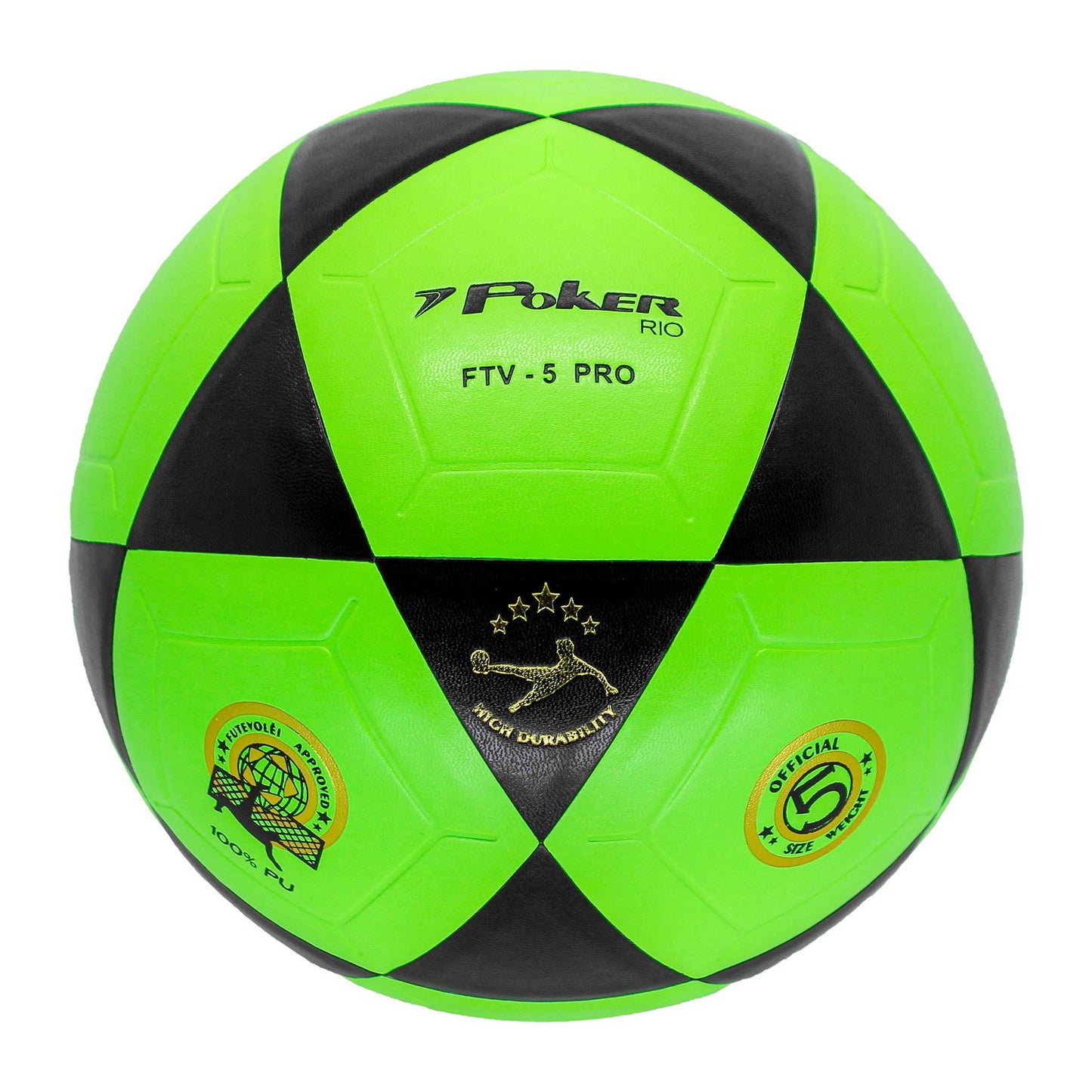 Bola De Futevôlei Altinha Poker Rio Vulcanizada - Verde e Preto