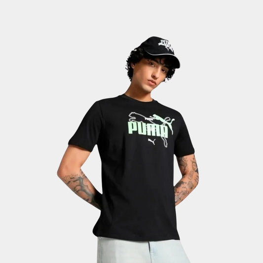 Camiseta Masculina Puma Essentials Logo Lab Summer Tee - Preta