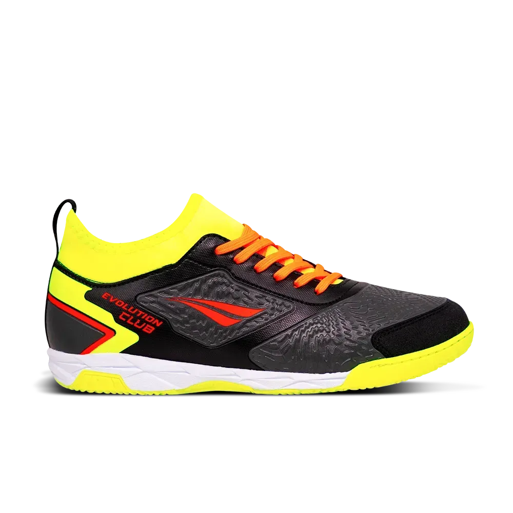 Chuteira Futsal Penalty Evolution Club Locker Y-1 - Preto / Laranja / Lima