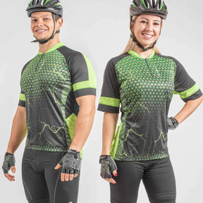 Camisa Ciclista Manga Curta Ziper Parcial Space PT/VDC