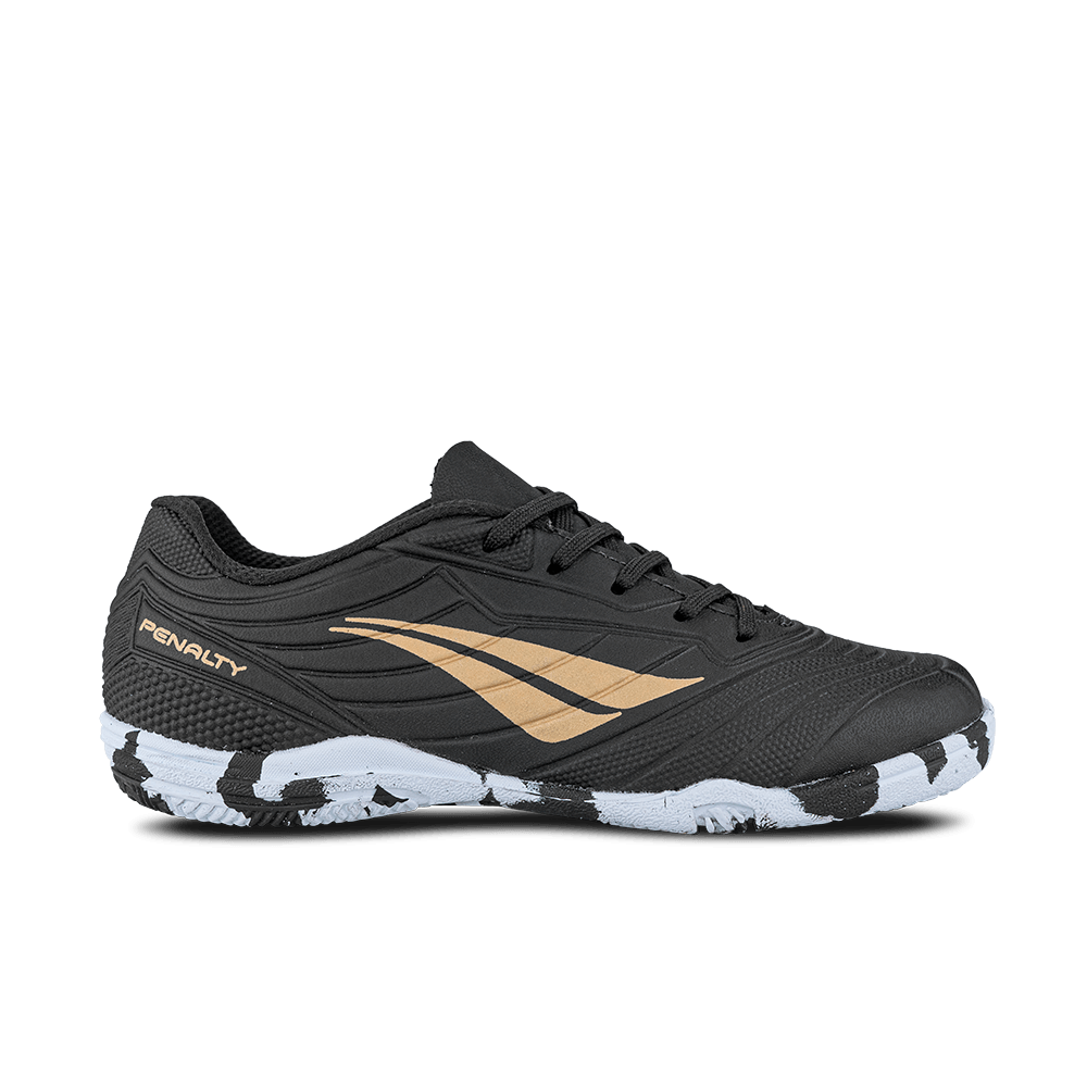 Chuteira Futsal Penalty Matis Kids XXI - Preto / Dourado