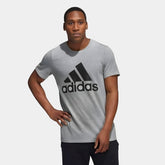Camiseta de Algodão Adidas Big Logo - Cinza