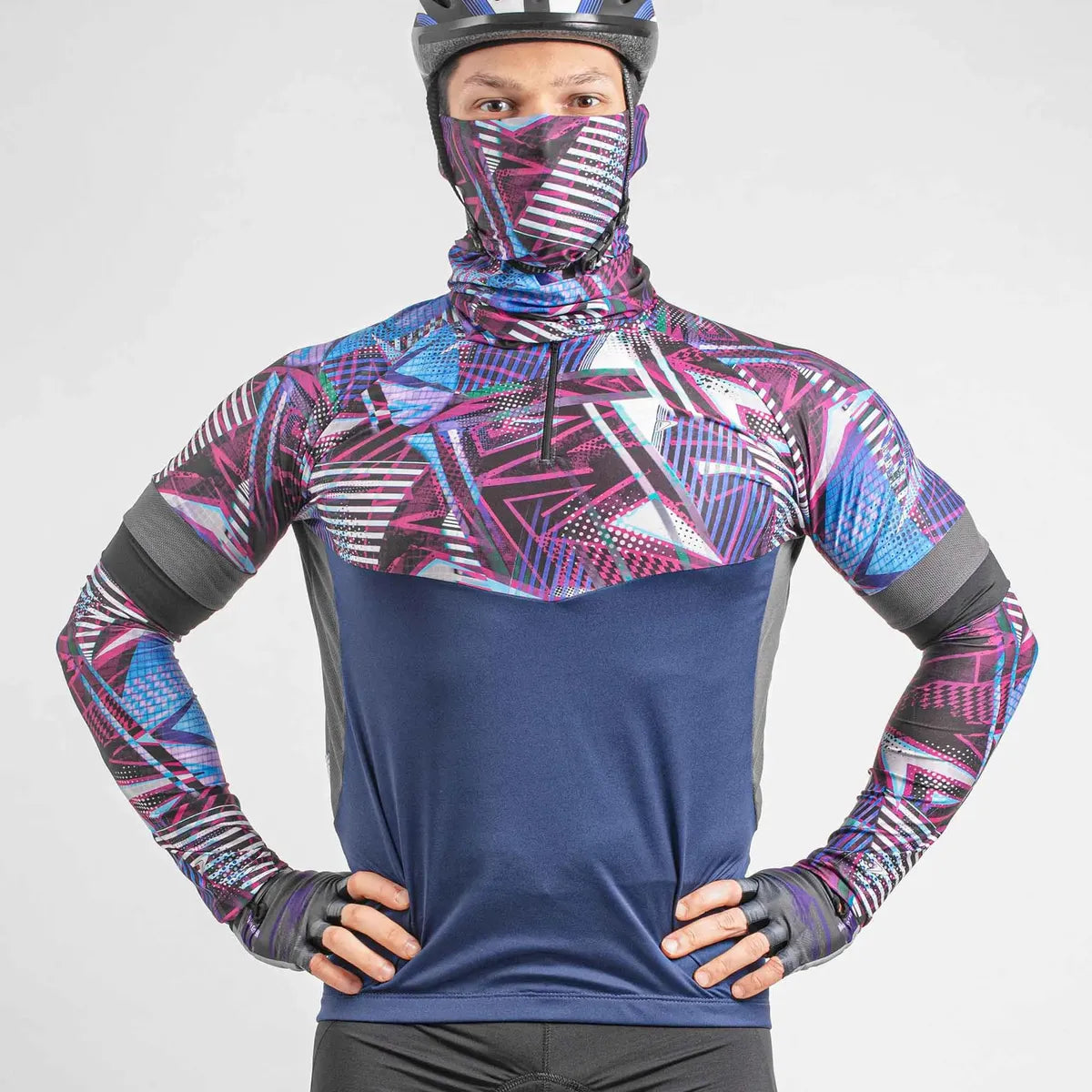 Camisa Ciclista Manga Curta Ziper Parcial Dynasty MR/GRO/CH