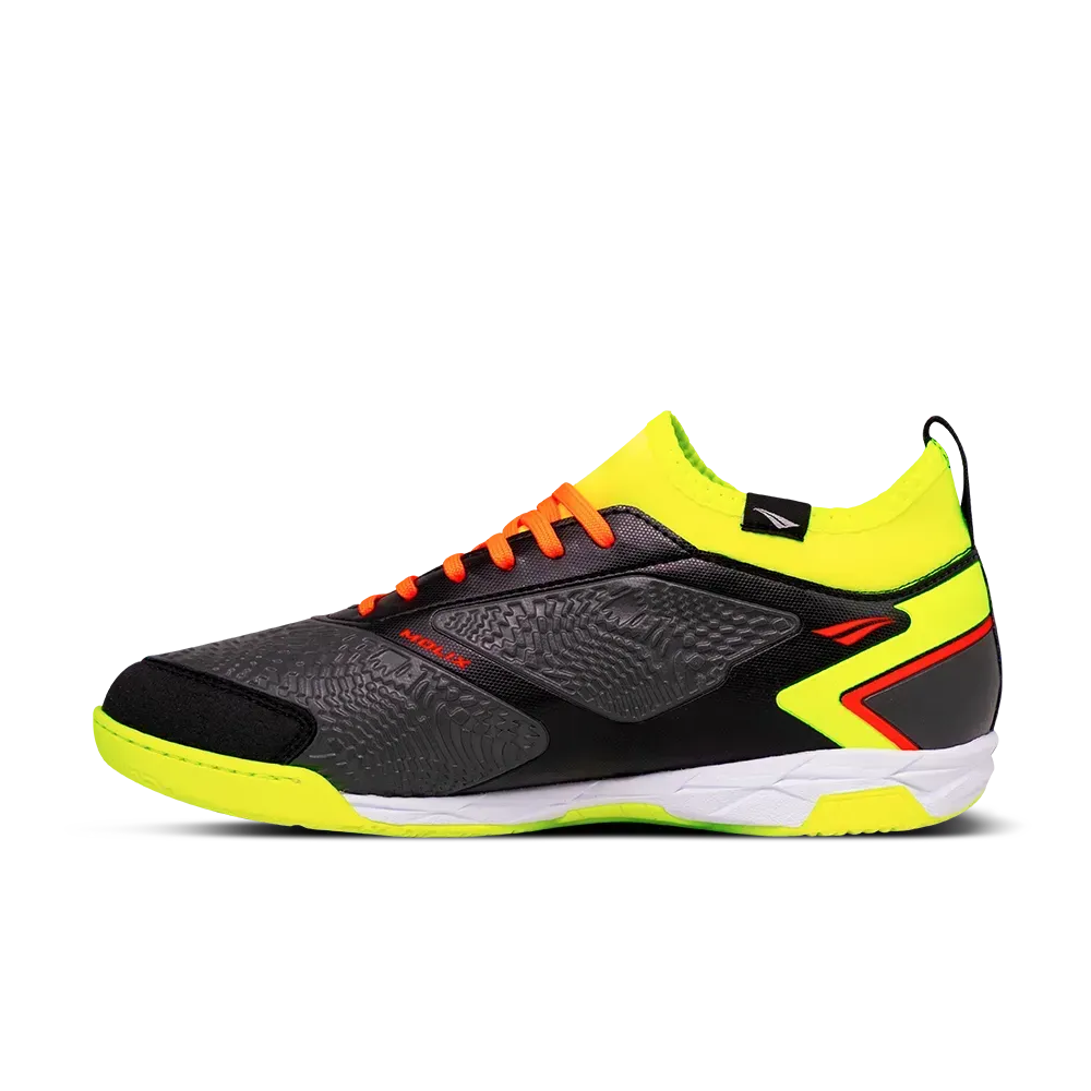 Chuteira Futsal Penalty Evolution Club Locker Y-1 - Preto / Laranja / Lima