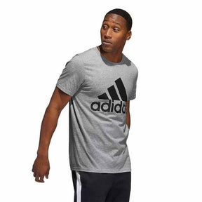Camiseta de Algodão Adidas Big Logo - Cinza