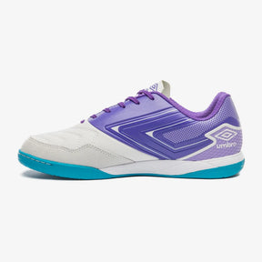 Chuteira Futsal Umbro Pro 5 Bump Club - Branco /  Roxo