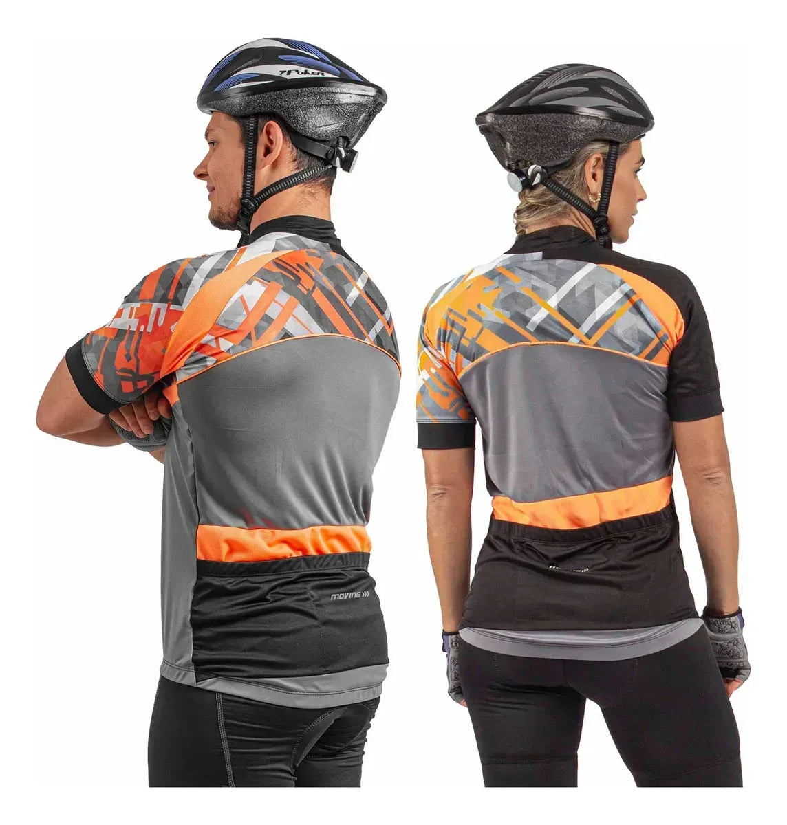 Camisa Ciclista Manga Curta Ziper Parcial Fractal PT/CH/LAC