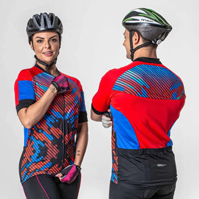 Camisa Ciclista Manga Curta Ziper Total Phantom VM/PHA/AZ/PT