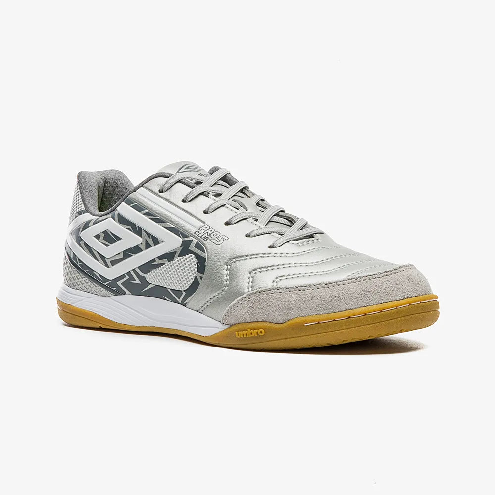 Chuteira Futsal Umbro Pro 5 Bump Club - Cinza Grafite