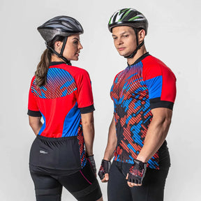 Camisa Ciclista Manga Curta Ziper Total Phantom VM/PHA/AZ/PT