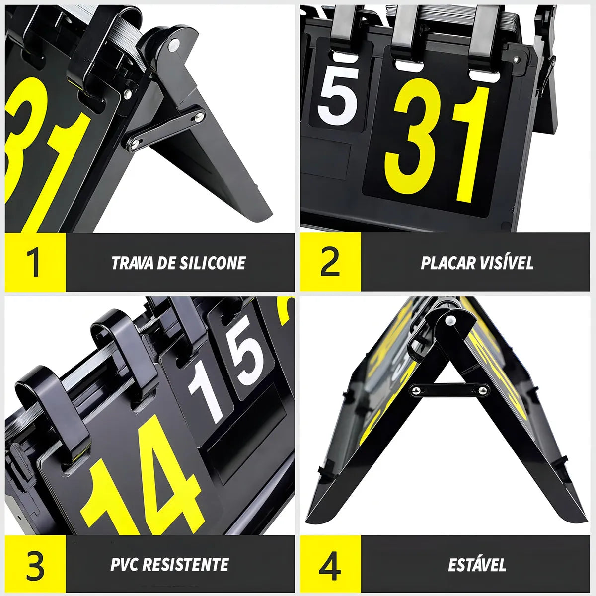Placar De Mesa Marcador Manual de Pontos Dobrável Portátil Multi Esportes PVC