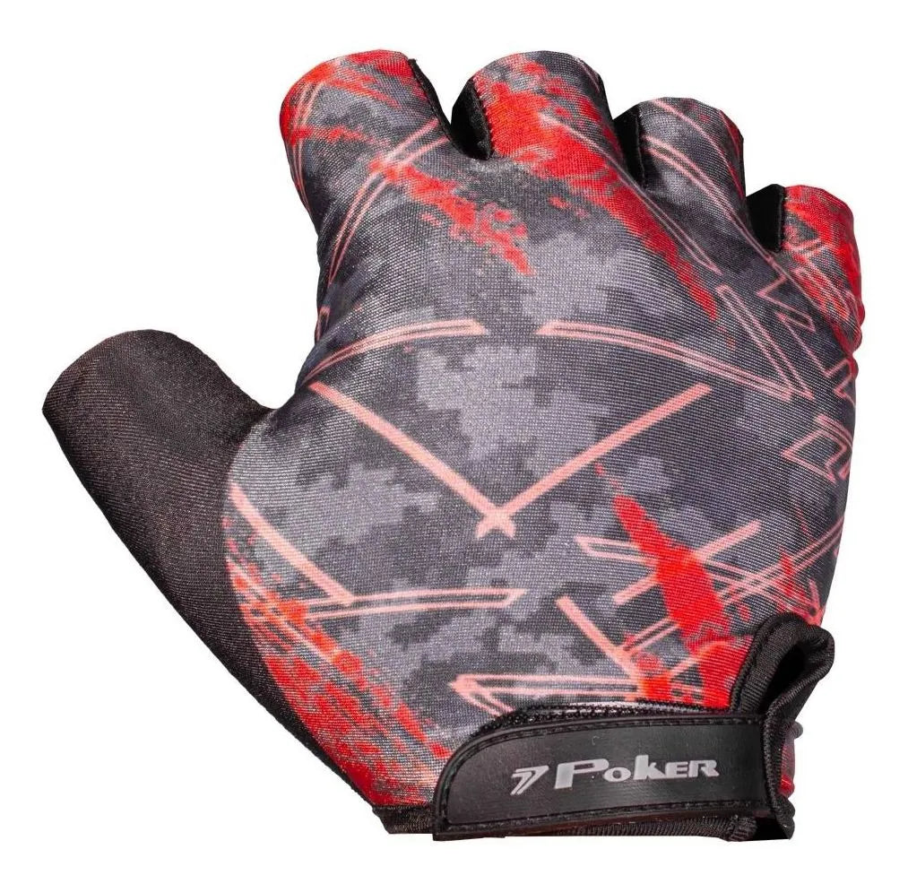 Luva Bike Gel Mercurio VERMELHO E CINZA