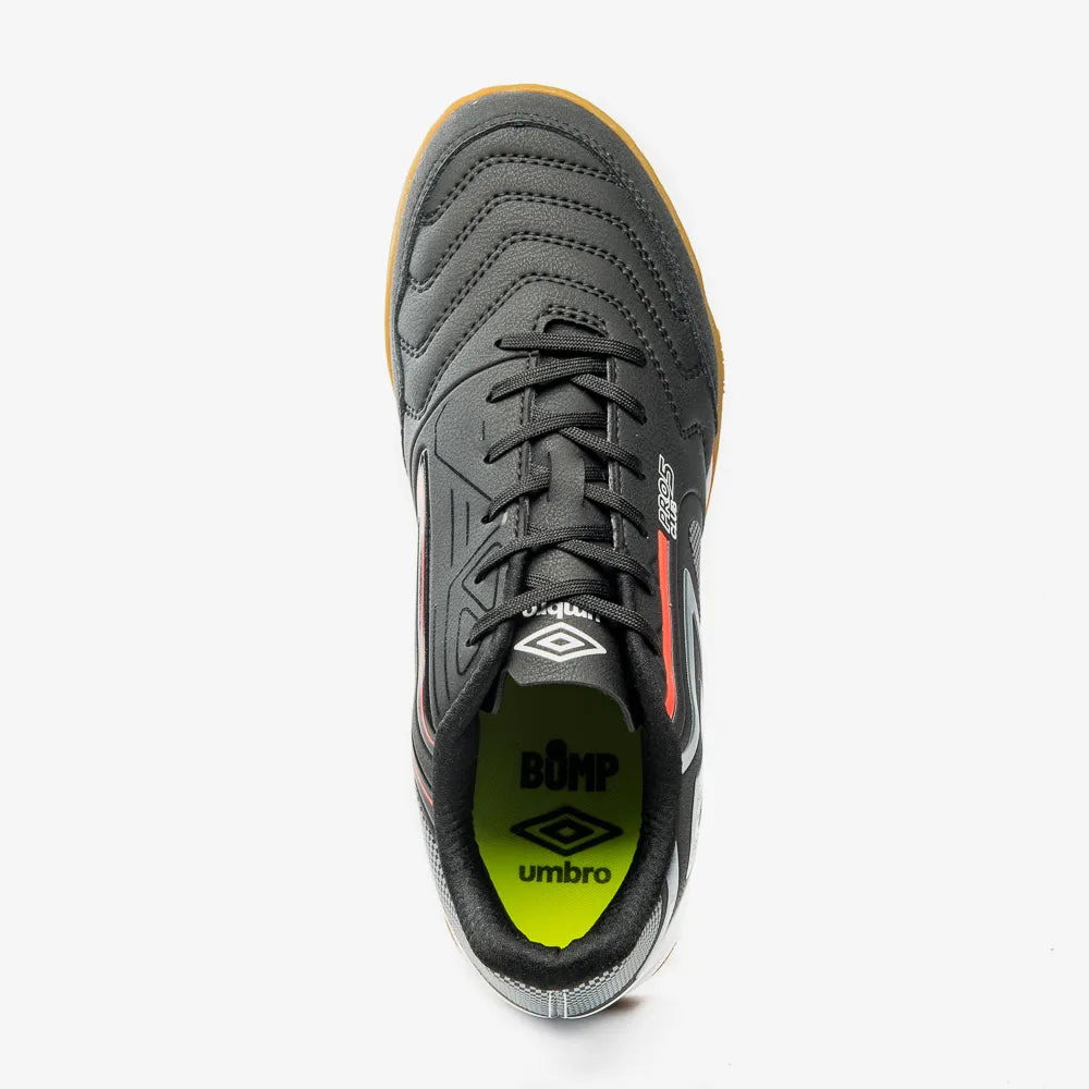 Chuteira Futsal Umbro Pro 5 Bump Club - Preto / Prata