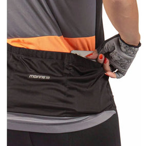 Camisa Ciclista Manga Curta Ziper Parcial Fractal PT/CH/LAC