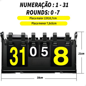 Placar De Mesa Marcador Manual de Pontos Dobrável Portátil Multi Esportes PVC