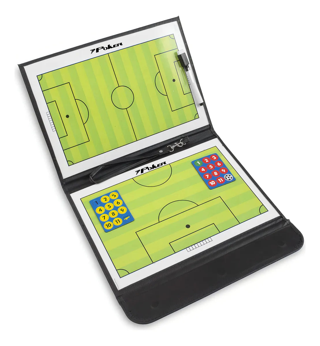 Prancheta Tática Magnética Futebol De Campo Poker Cor Preto
