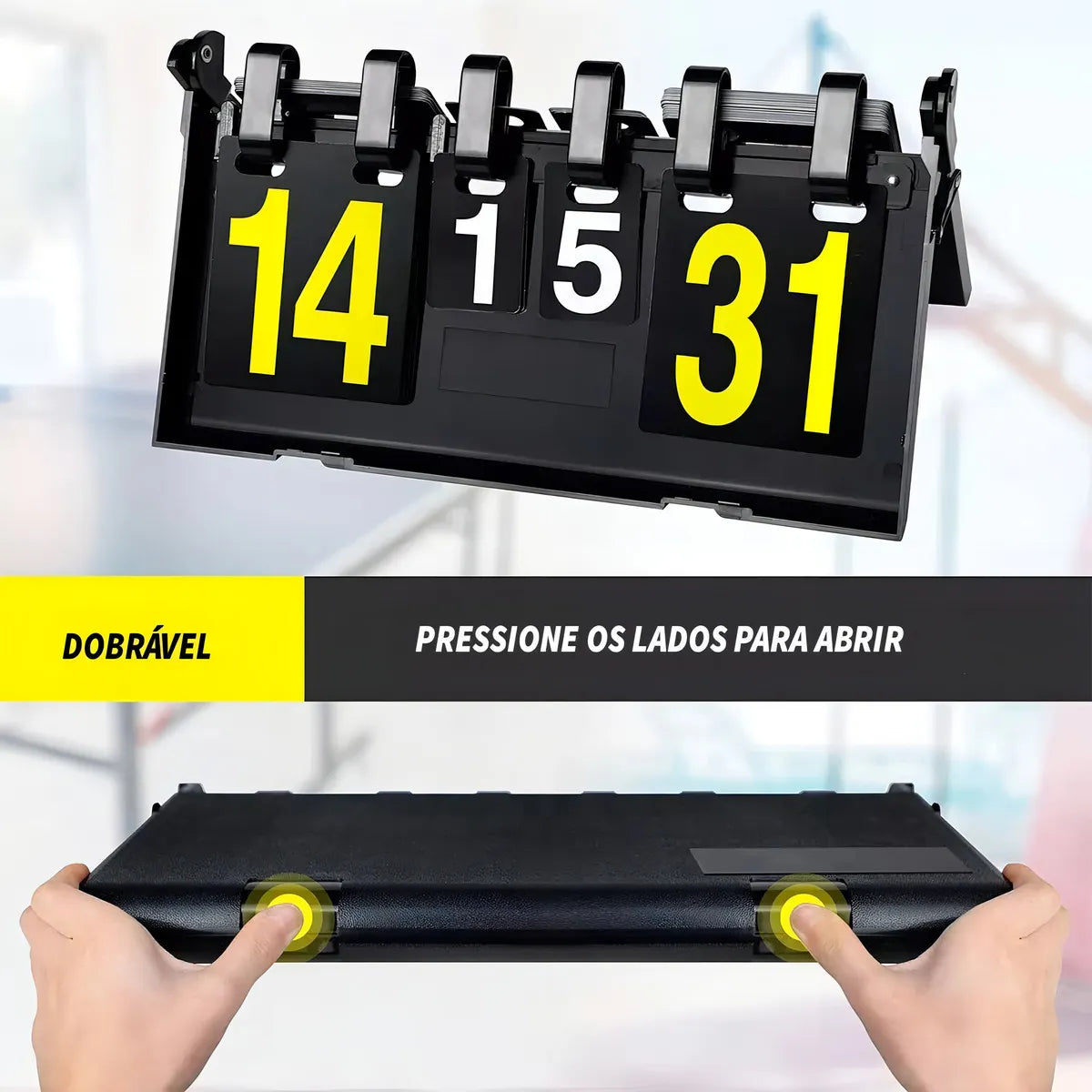 Placar De Mesa Marcador Manual de Pontos Dobrável Portátil Multi Esportes PVC