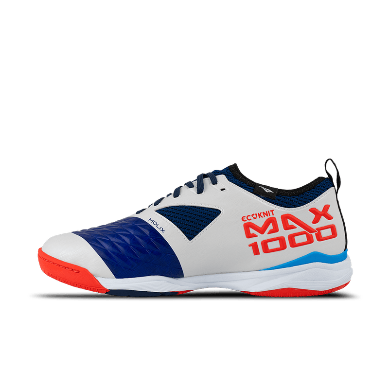 Chuteira Futsal Penalty Max 1000 Ecoknit - Branco e Azul