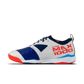 Chuteira Futsal Penalty Max 1000 Ecoknit - Branco e Azul