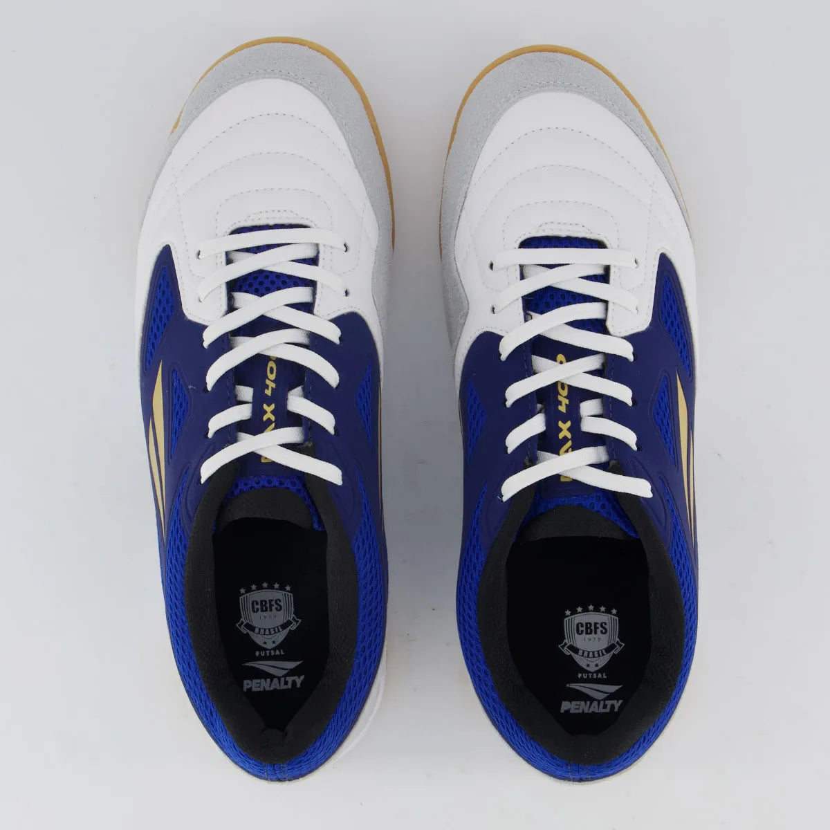 CHUTEIRA FUTSAL MAX 400 Y1 AZUL E BRANCO