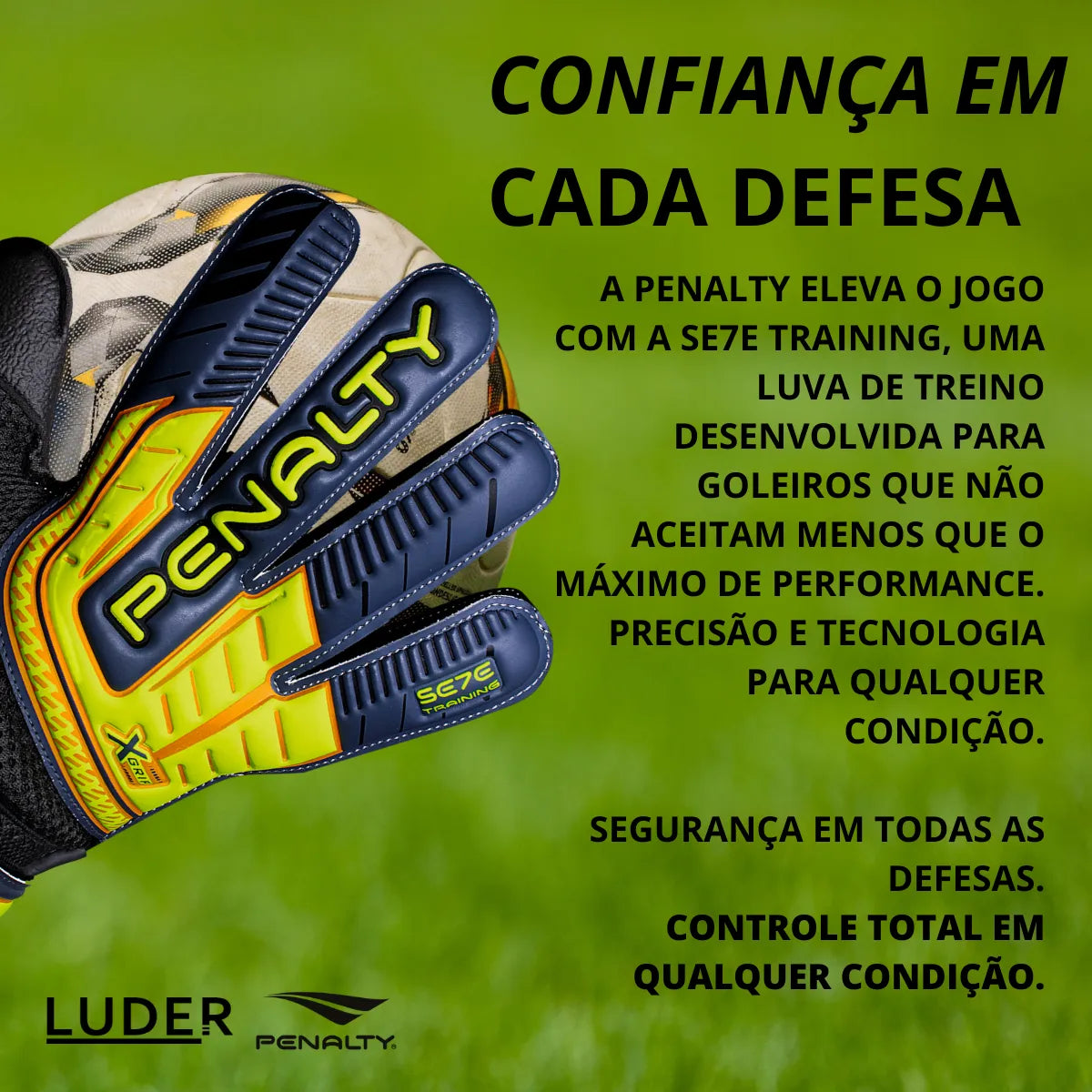 Luva De Goleiro Penalty Se7e Training X - AMARELO