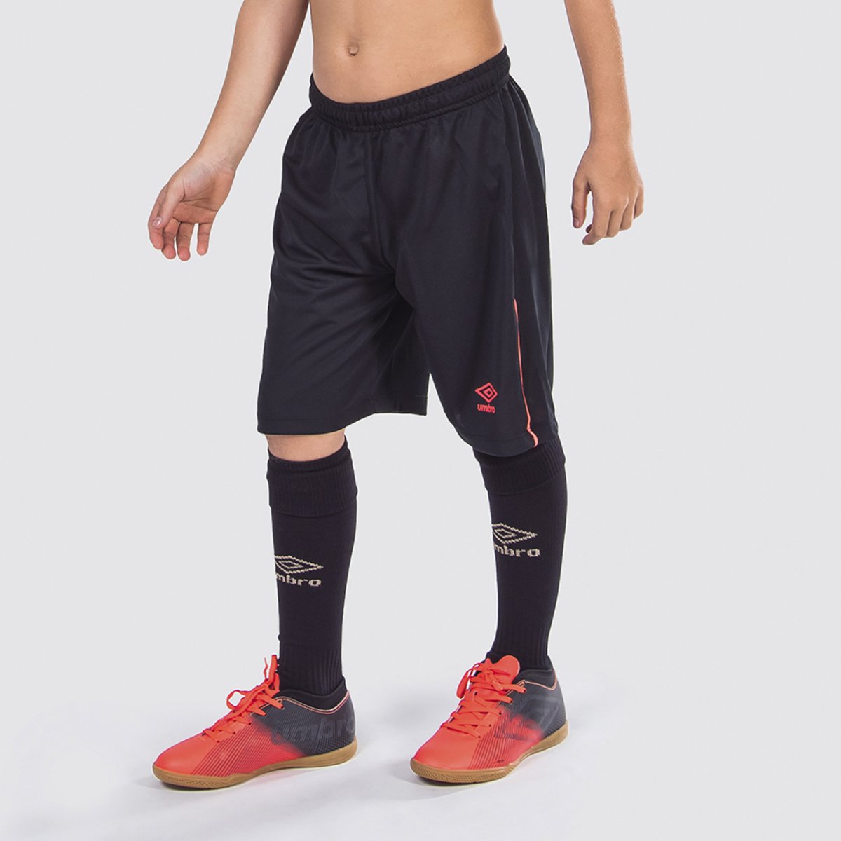 Calção Umbro Twr Pipe Juvenil - PRETO/CORAL