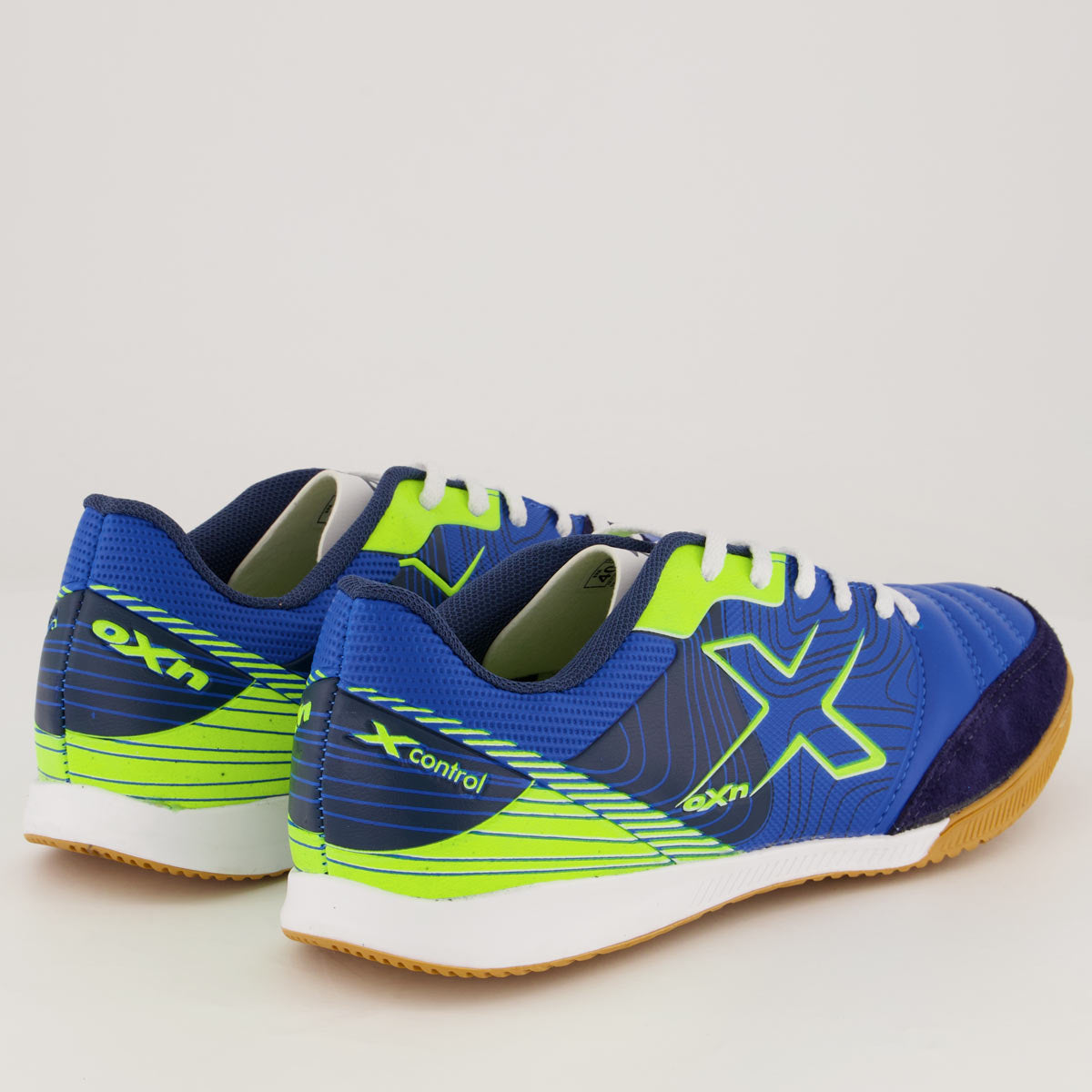 Chuteira Oxn X-Control 2 Futsal - Laranja / Azul