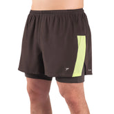 Short Poker runner com bermuda interna max - Chumbo/Amarelo