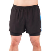 Short Poker runner com bermuda interna max - Preto/Azul