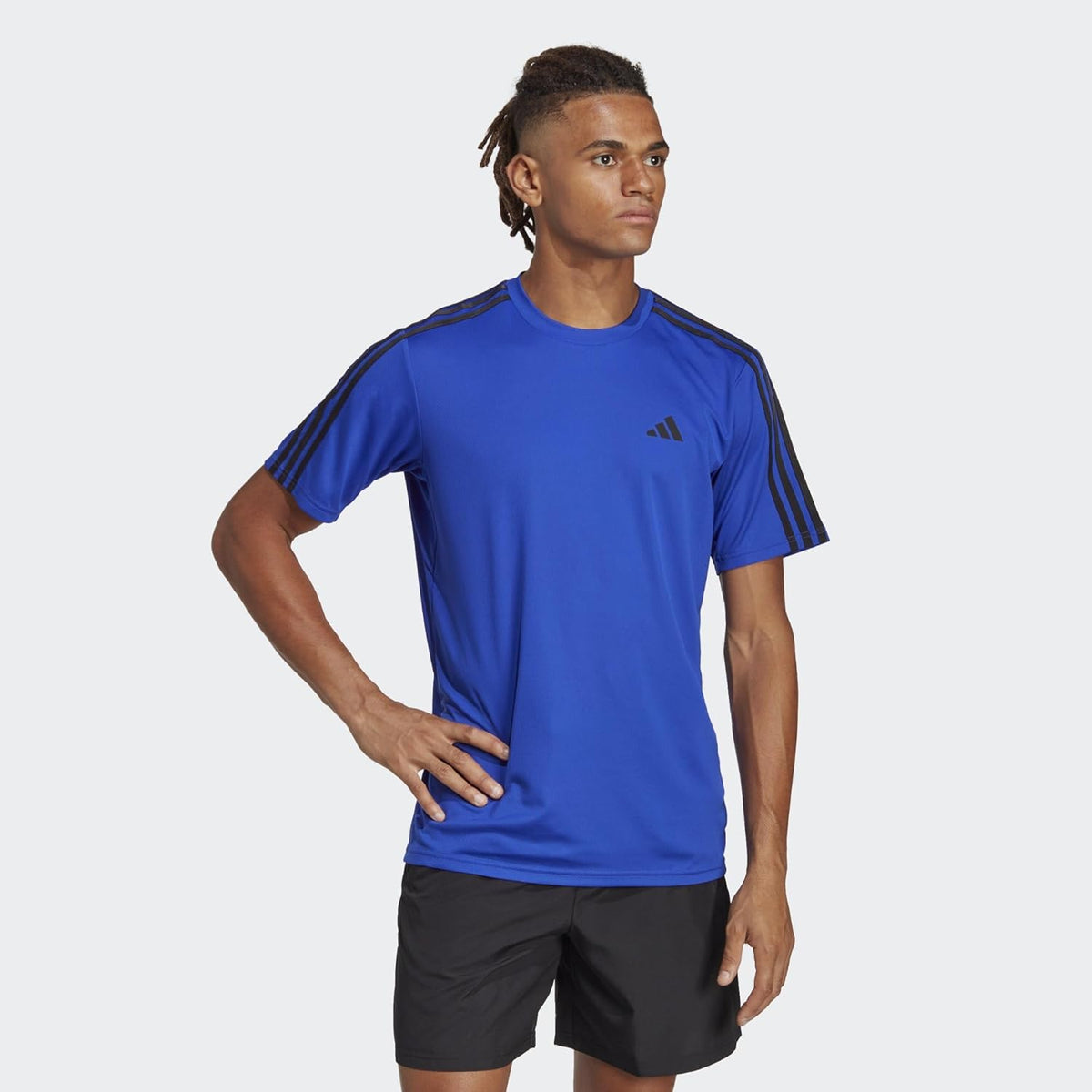 Camiseta Adidas Essentials 3 LISTRAS LUCID - BLUE