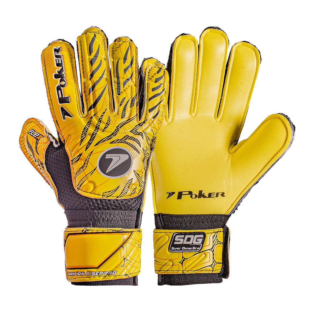 Luva Goleiro Campo Poker Champion 8 Semi Profissional 01076 Multiterreno - Amarelo