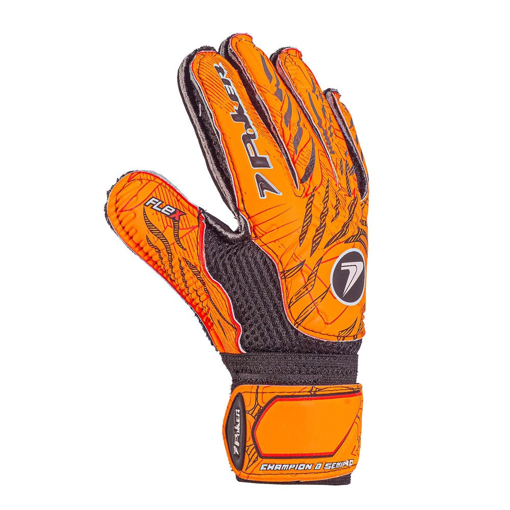 Luva Goleiro Campo Poker Champion 8 Semi Profissional 01076 Multiterreno - Laranja