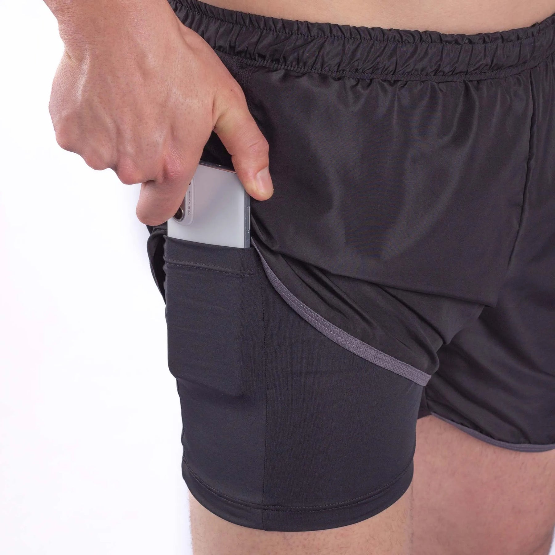 Short Poker runner com bermuda interna energize - Preto