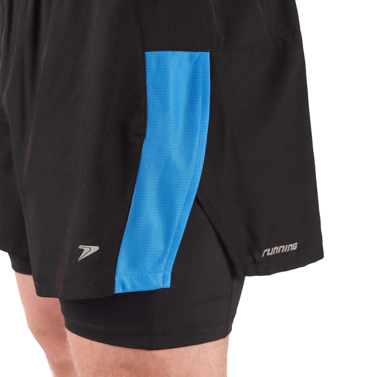 Short Poker runner com bermuda interna max - Preto/Azul