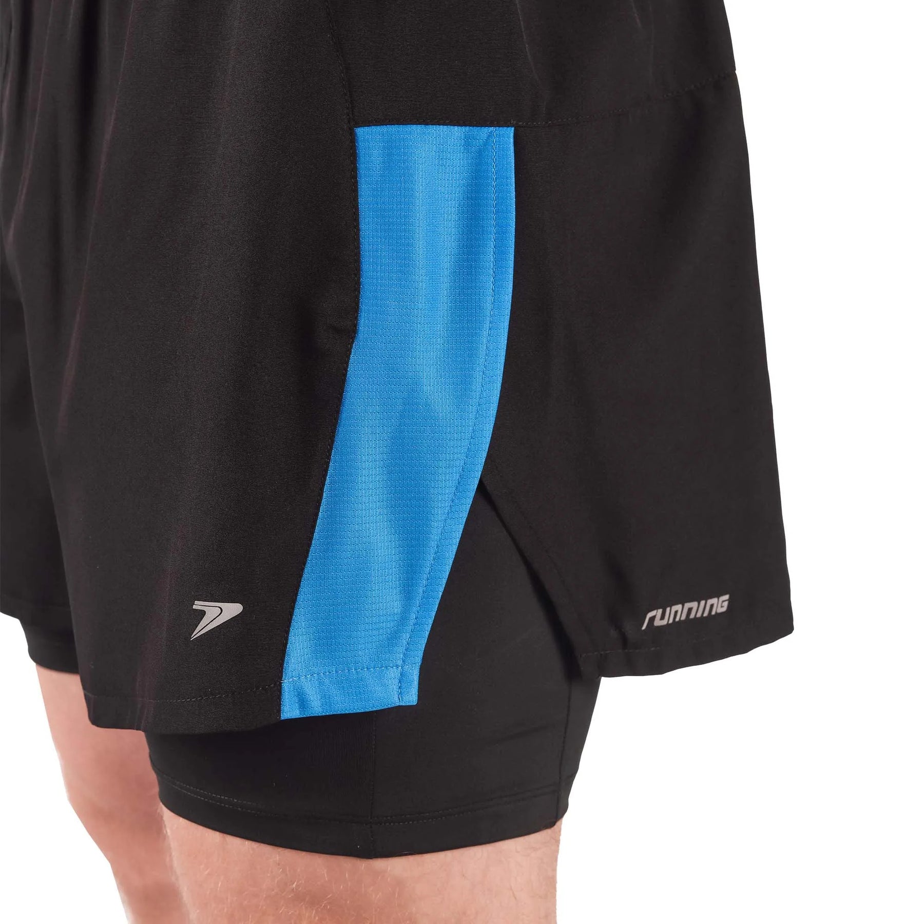 Short Poker runner com bermuda interna max - Preto/Azul