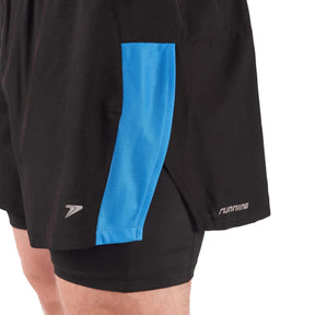 Short Poker runner com bermuda interna max - Preto/Azul