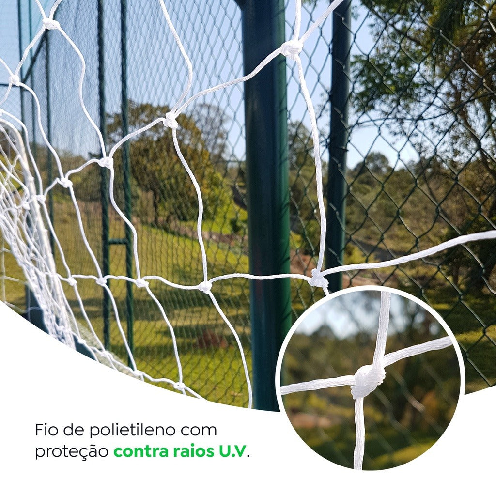 Par de Rede para Trave de Gol Futsal Fio 2 Nylon Futebol de Salão