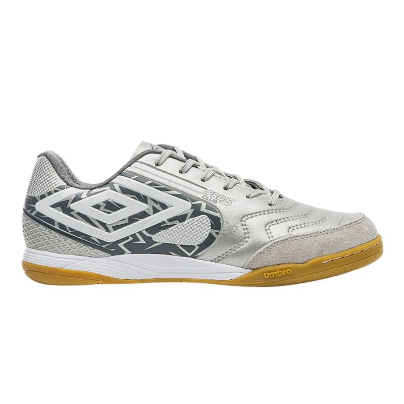 Chuteira Futsal Umbro Pro 5 Bump Club - Cinza Grafite