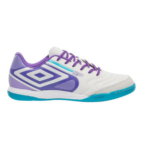 Chuteira Futsal Umbro Pro 5 Bump Club - Branco /  Roxo